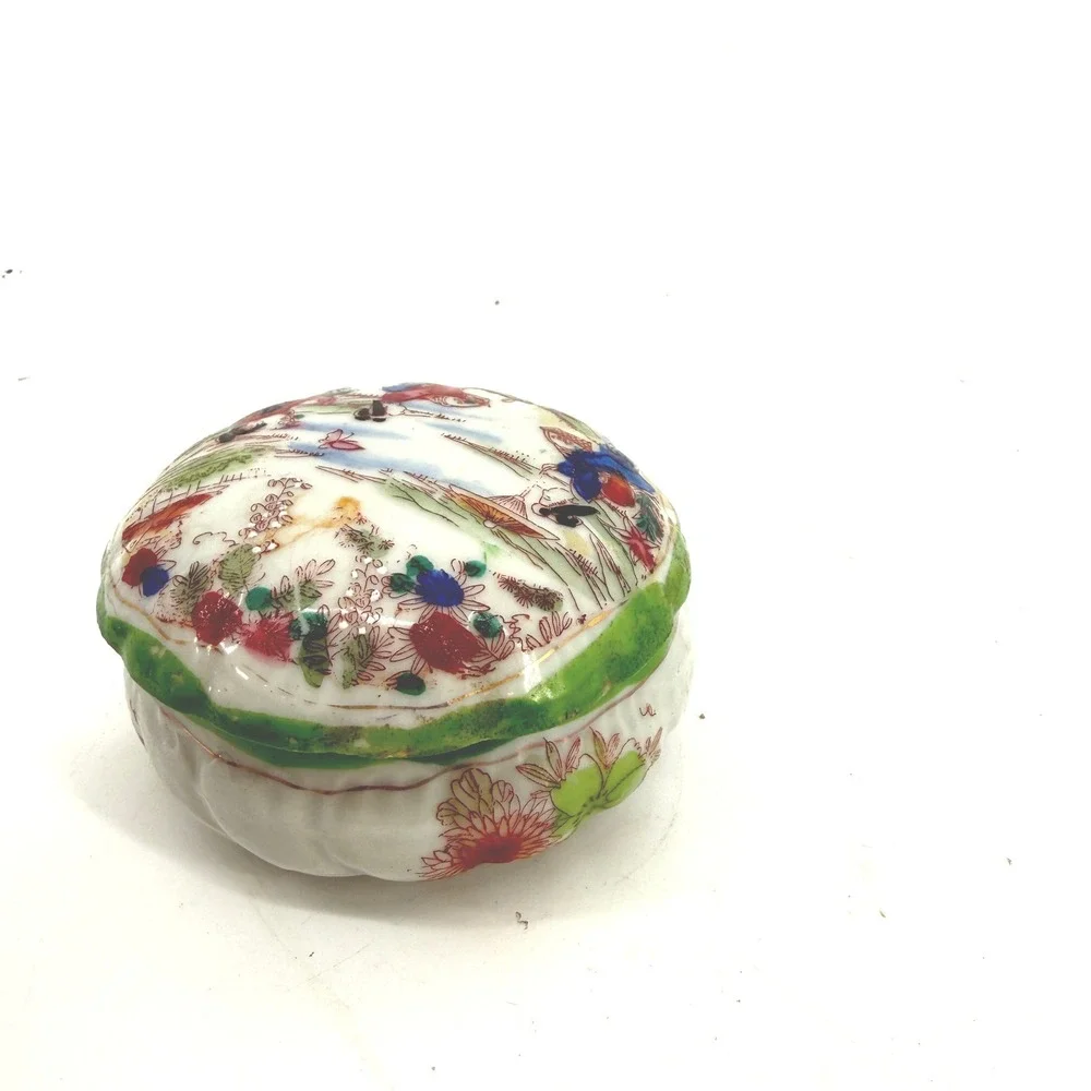 Japanese Trinket Box Japan ceramics‎ Geisha Girl trinket Cosmetics Handpainted